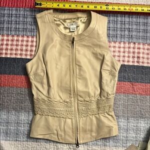 Cache Beige Leather Vest